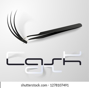 Eyelash Extension Tools. white background. Different shapes. Vector illustration.