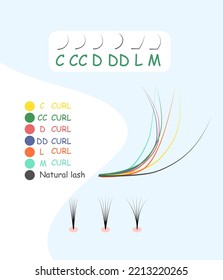 Eyelash extension training poster. Tips and tricks for eyelash extensions. eyelash extension information Correct and incorrect fastening.