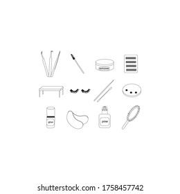 eyelash extension vector icon set
