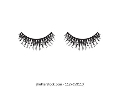 Eyelash Extensions Cosmetic Makeup Vector Icon Symbol Illustration