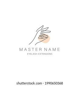 Eyelash extensions logo design. Beauty Master minimalist logo