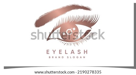 eyelash extention beauty logo with creative modern syle Premium Vector 
