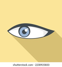 Eyelash eye icon flat vector. Sight view. Look vision