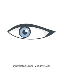 Eyelash eye icon flat vector. Sight view. Look vision isolated