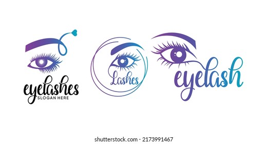 eyelash  eyebrow woman logo design