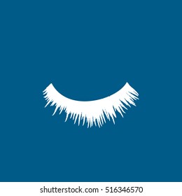 Eyelash Flat Icon On Blue Background
