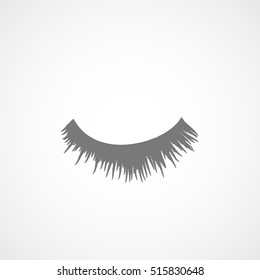 Eyelash Flat Icon On White Background