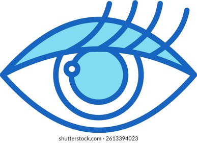 Eyelash Icon Blue Vector Illustration