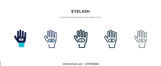 eyelash icon in different style vector illustration. two colored and black eyelash vector icons designed in filled, outline, line and stroke style can be used for web, mobile, ui