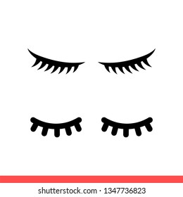 Eyelash icon in flat vector isolated on white background