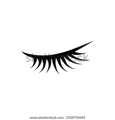 Eyelash icon logo design template isolated illustration