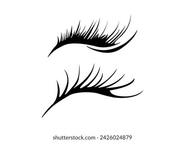 Eyelash icon silhouette design template isolated illustration