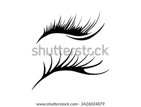Eyelash icon silhouette design template isolated illustration