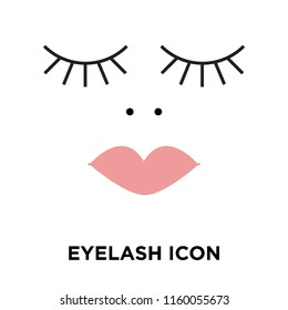 Eyelash icon vector isolated on white background, Eyelash transparent sign