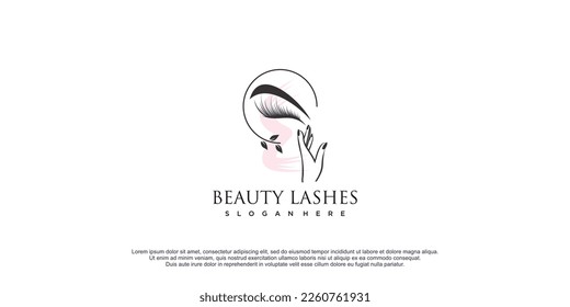 Eyelash logo with creative design and unique concept premium vector