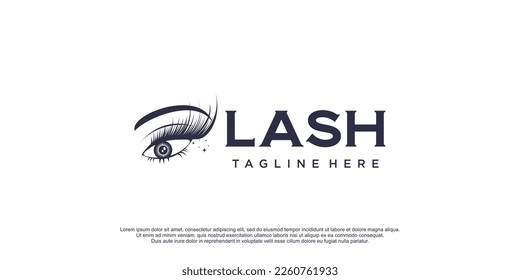 Eyelash logo with creative design and unique concept premium vector