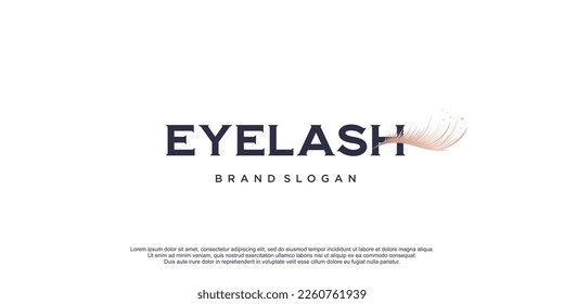 Eyelash logo with creative design and unique concept premium vector