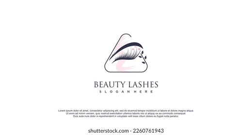 Eyelash logo with creative design and unique concept premium vector