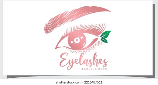 Wimpernlogo mit kreativem, modernem Premium-Vektorgrafik