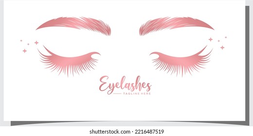 eyelash logo with creative modern style Premium Vector