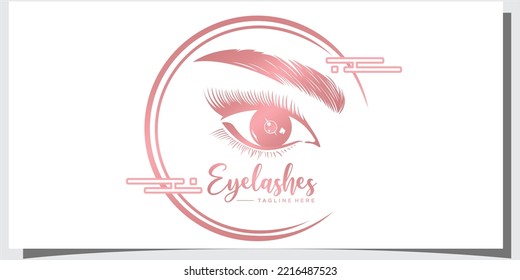 eyelash logo with creative modern style Premium Vector