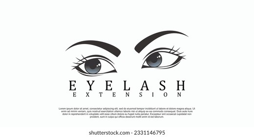 eyelash logo design with beauty concept