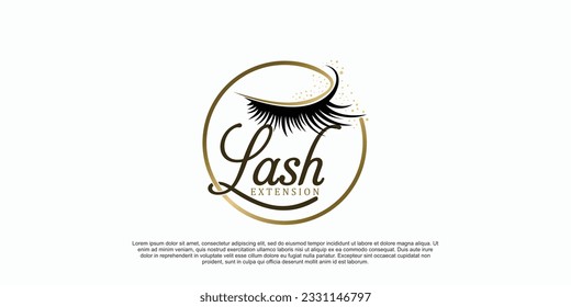 eyelash logo design with beauty concept