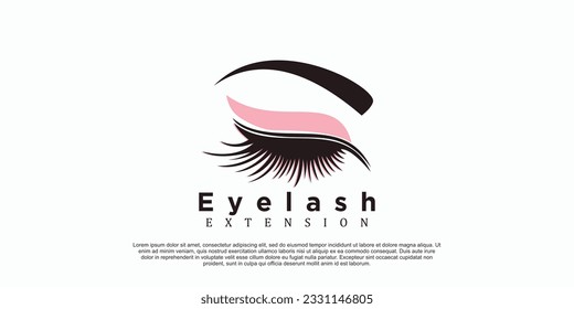 eyelash logo design with beauty concept