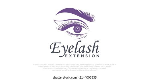 eyelash logo design for beauty with creative element