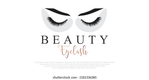 eyelash logo design for beauty with creative element