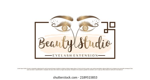 Eyelash logo design for beauty icon with modern style concept Premium Vector