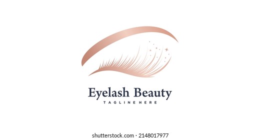 Eyelash logo design with creative abstract concept Premium Vector