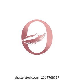 Eyelash logo design icon with letter concept A-Z
