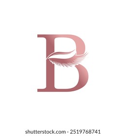 Eyelash logo design icon with letter concept A-Z