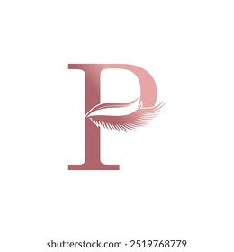 Eyelash logo design icon with letter concept A-Z