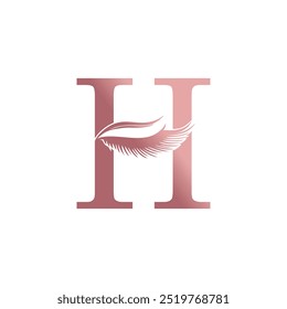 Eyelash logo design icon with letter concept A-Z