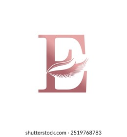 Eyelash logo design icon with letter concept A-Z