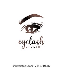 Eyelash logo design for lashes beauty salon with unique concept premium vector
