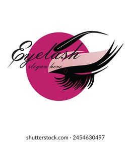 Eyelash logo design simple concept Premium Vector
