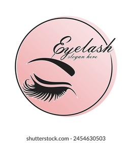 Eyelash logo design simple concept Premium Vector