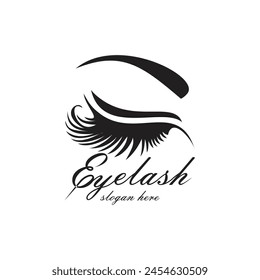 Eyelash logo design simple concept Premium Vector