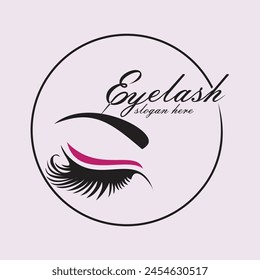 Eyelash logo design simple concept Premium Vector