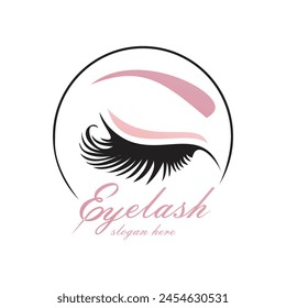 Eyelash logo design simple concept Premium Vector