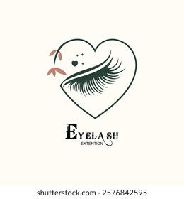 Eyelash logo design simple concept Premium Veector