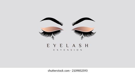 eyelash logo design with style and creative concept