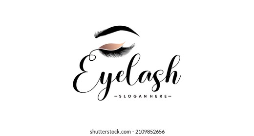 eyelash logo design with style and creative concept
