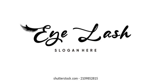 Design des Logos von Wimpern mit Stil und kreativem Konzept