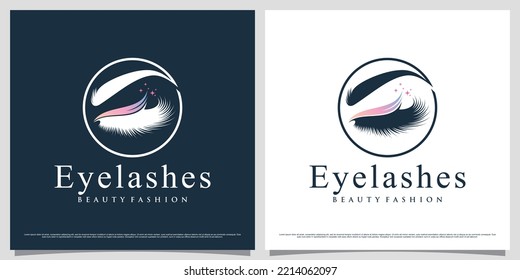 Eyelash logo design template for beauty salon with creative element concept