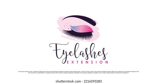 Eyelash logo design template for beauty salon with creative element concept