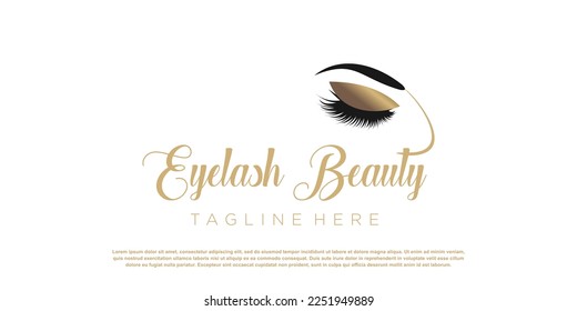 eyelash logo icon with modern unique style concept design premium vector